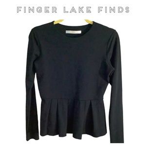 Susana Monaco Long Sleeved Peplum Blouse